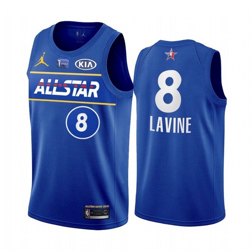 Men's 2021 All-Star Chicago Bulls #8 Zach LaVine Blue Eastern Conference Stitched NBA Jersey