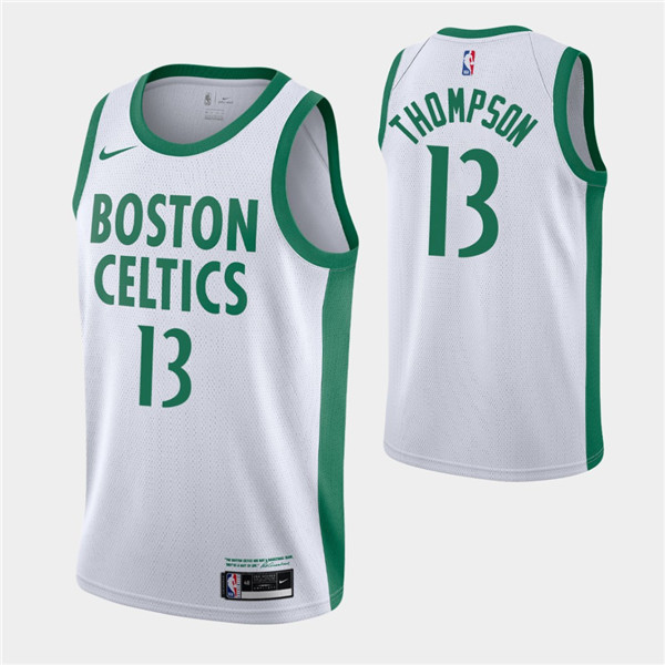 Men's Boston Celtics #13 Tristan Thompson White 2020-21 City Edition Swingman Stitched NBA Jersey