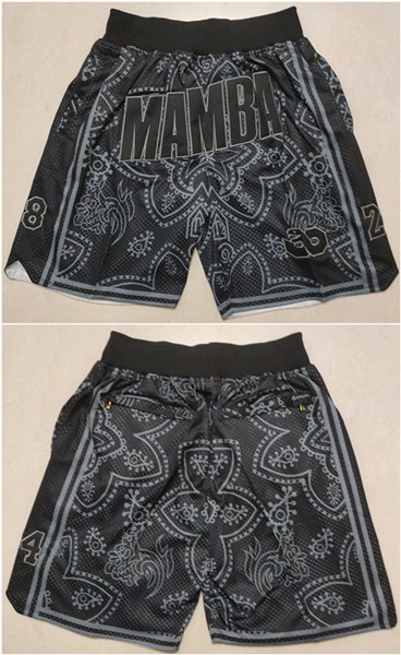 Men's Los Angeles Lakers Black 'Mamba' Shorts (Run Small)