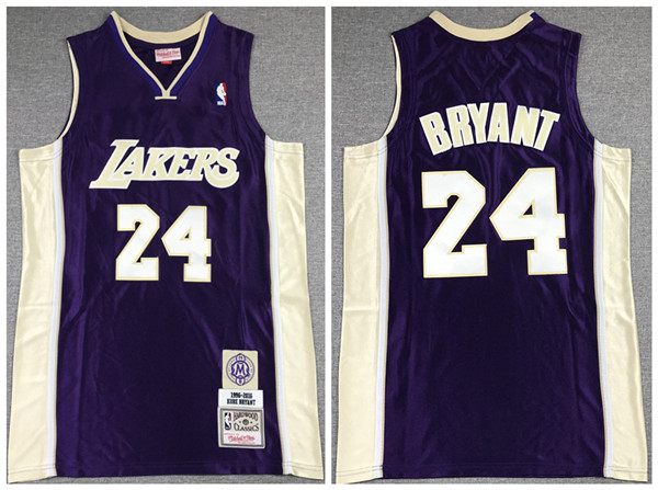 Men's Los Angeles Lakers #24 Kobe Bryant Purple Stitched NBA Jersey