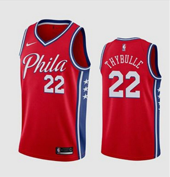 Men's Philadelphia 76ers #22 Matisse Thybulle Red Stitched NBA Jersey - Click Image to Close