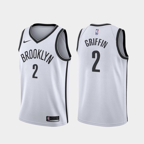 Men's Brooklyn Nets #2 Blake Griffin White Stitched NBA Jersey