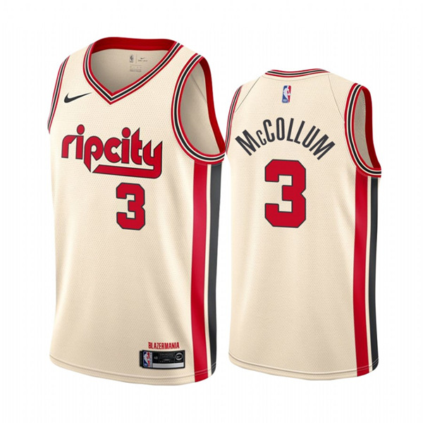 Men's Portland Trail Blazers #3 C.J. McCollum City Edition Stitched NBA Jersey