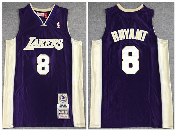 Men's Los Angeles Lakers #8 Kobe Bryant Purple Stitched NBA Jersey