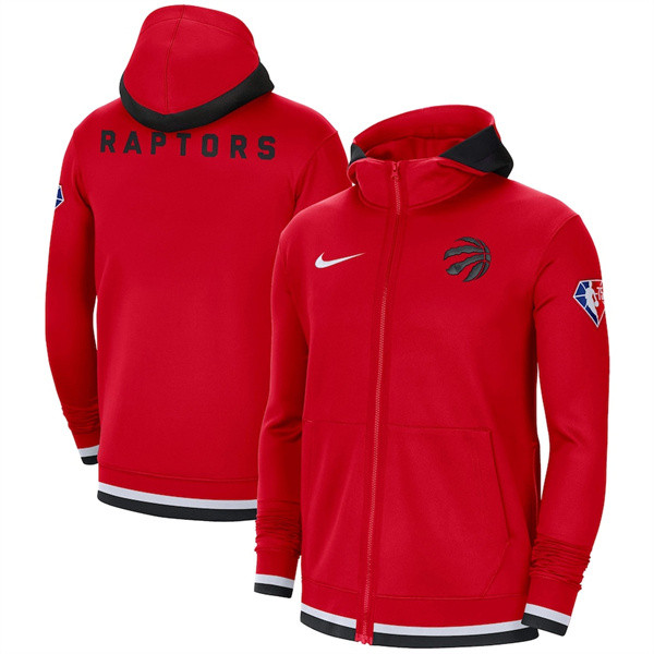 Men's Toronto Raptors Red 75th Anniversary Performance Showtime Full-Zip Hoodie Jacket