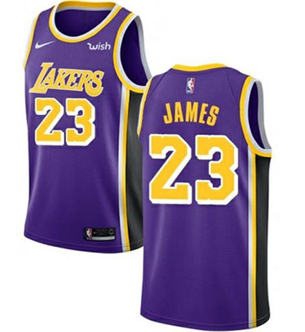 Men's Los Angeles Lakers #23 LeBron James Purple Stitched NBA Jersey