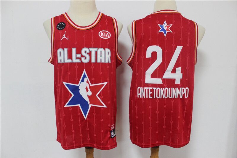 Men's Milwaukee Bucks #24 Giannis Antetokounmpo Red 2020 NBA All-Star Stitched NBA Jersey