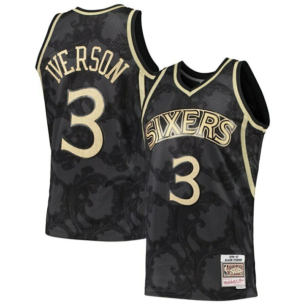 Men's Philadelphia 76ers #3 Allen Iverson Throwback Stitched NBA Jersey