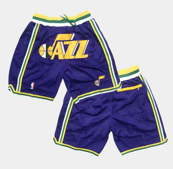 Men' Utah Jazz Purple NBA Shorts (Run Smaller)