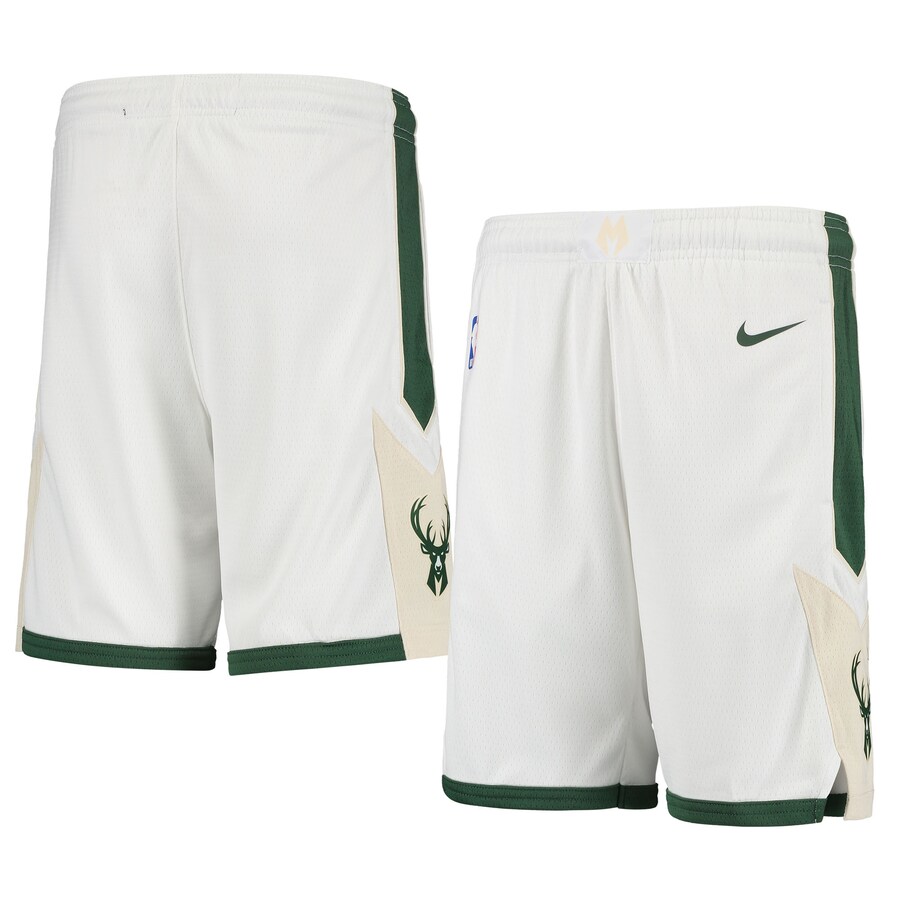 Men's Milwaukee Bucks White NBA Shorts (Run Smaller)