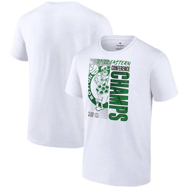 Men's Boston Celtics 2022 White Eastern Conference Champions Locker Room T-Shirt - Click Image to Close