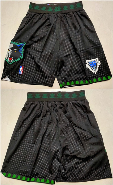 Men's Minnesota Timberwolves Black Shorts (Run Small)