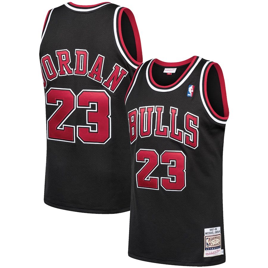 Men's Chicago Bulls #23 Michael Jordan Black Stitched NBA Jersey