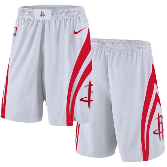 Men's Houston Rockets Classic White Shorts (Run Smaller)