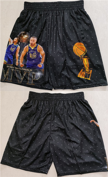 Men's Golden State Warriors Black NBA Finals Shorts(Run Small)