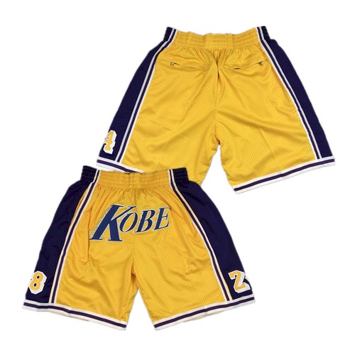 Men's Los Angeles Lakers Yellow Shorts (Run Small)