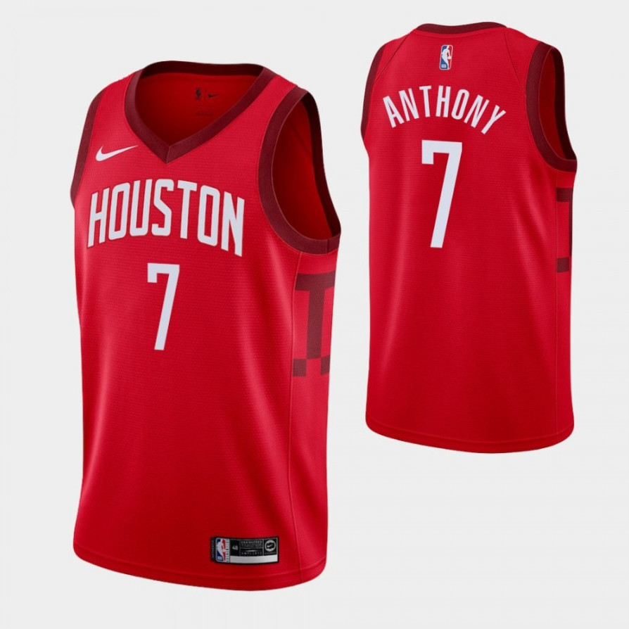 Men's Houston Rockets #7 Carmelo Anthony Red Stitched NBA Jersey - Click Image to Close