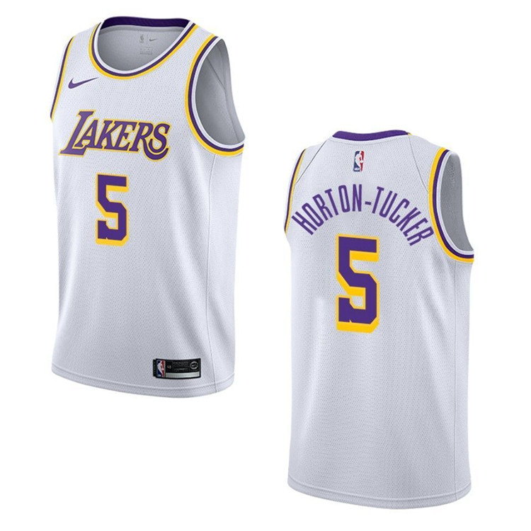 Men's Los Angeles Lakers #5 Talen Horton-Tucker White Jersey