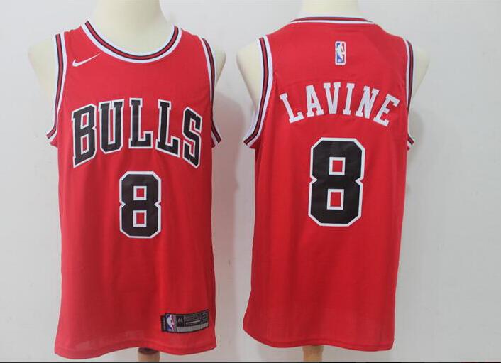 Men's Chicago Bulls #8 Zach LaVine Red Nike Road Stitched NBA Jersey