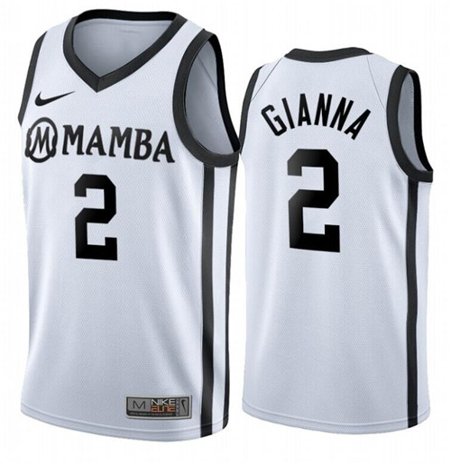 Men's Los Angeles Lakers #2 Gianna Bryant??Mamba?? White Stitched NBA Jersey