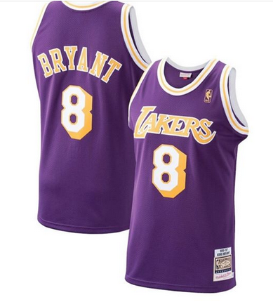 Men's Los Angeles Lakers #8 Kobe Bryant Purple Stitched NBA Jersey