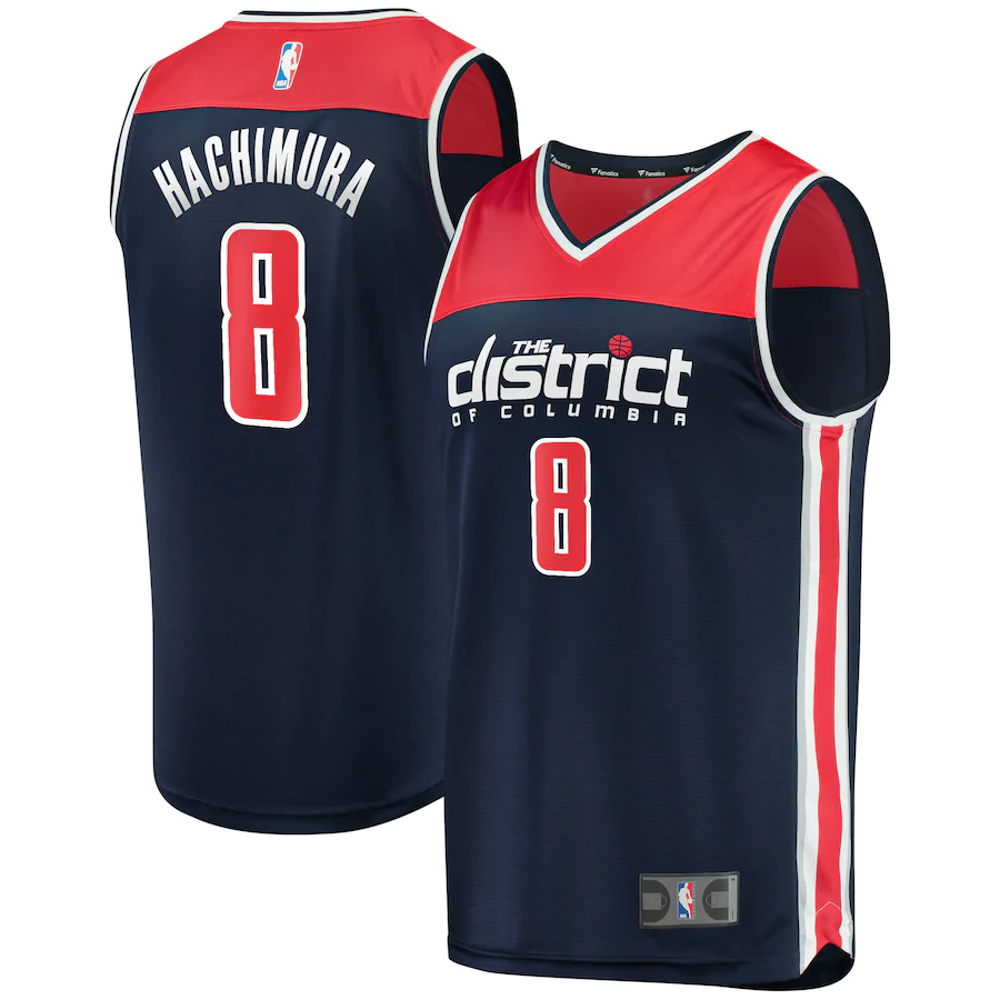 Men's Washington Wizards Navy #8 Rui Hachimura 2019/20 Fast Break Statement Edition Stitched NBA Jersey