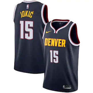 Men's Denver Nuggets Navy #15 Nikola Jokic Icon Edition Stitched NBA Jersey