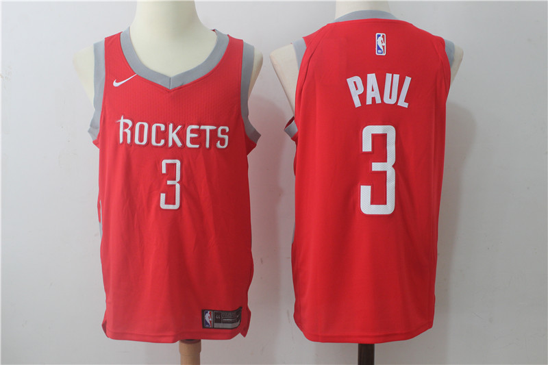 Men's Nike Houston Rockets #3 Chris Paul Red Stitched NBA Jersey - Click Image to Close