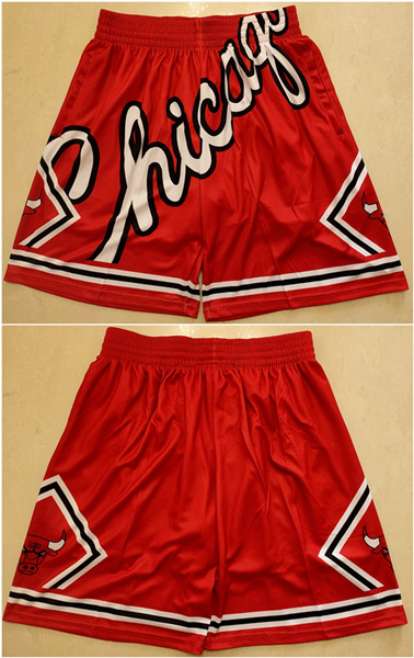 Men's Chicago Bulls Red Mitchell&Ness Shorts (Run Small) - Click Image to Close