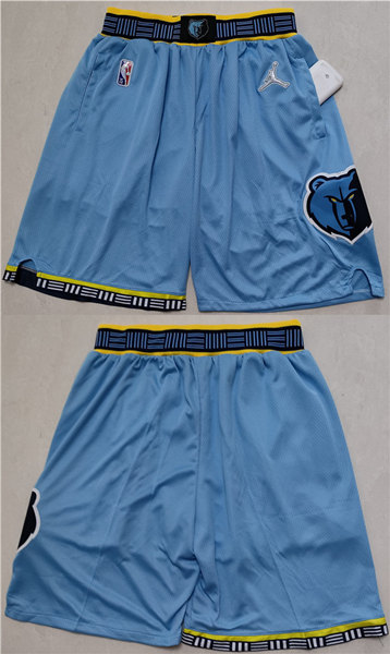 Men's Memphis Grizzlies Blue Shorts (Run Small) - Click Image to Close