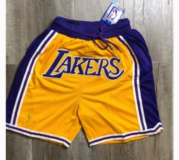 Los Angeles Lakers White NBA Shorts 008