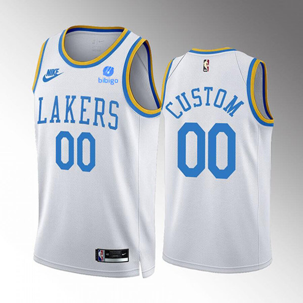 Men's Los Angeles Lakers Customized 2022/23 White Classic Edition Stitched Basketball Jersey - Click Image to Close