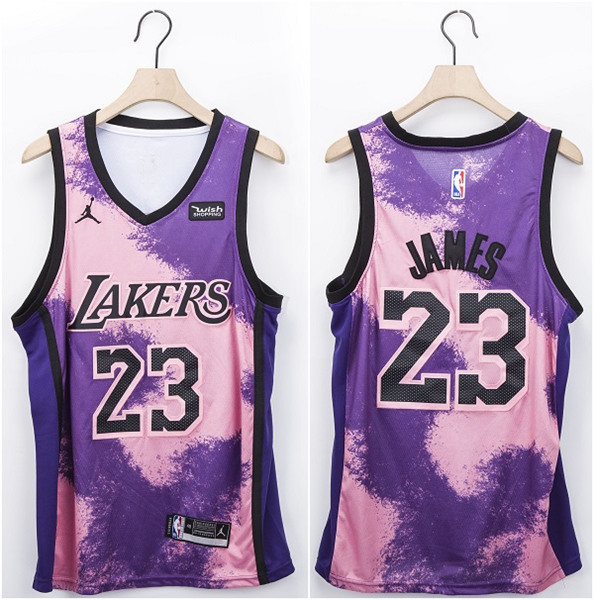 Men's Los Angeles Lakers #23 LeBron James Fashion Edition Stitched NBA Jersey - Click Image to Close