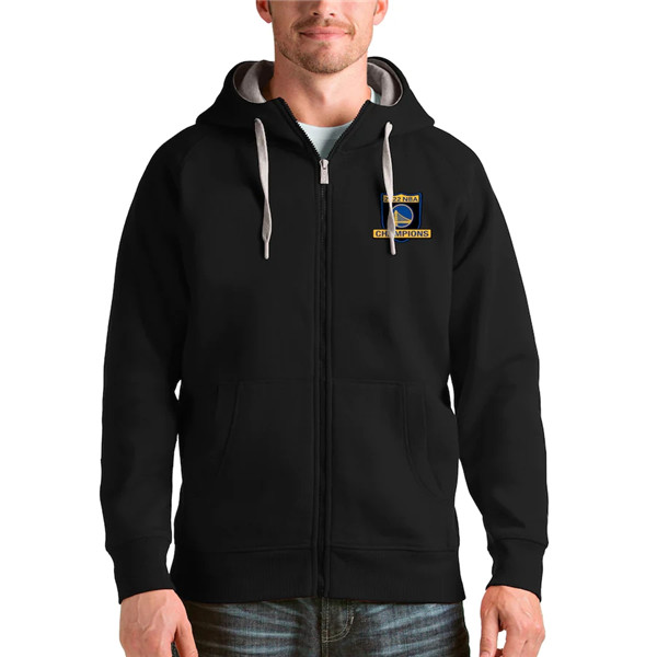 Men's Golden State Warriors 2021-2022 Black NBA Finals Champions Victory Full-Zip Hoodie