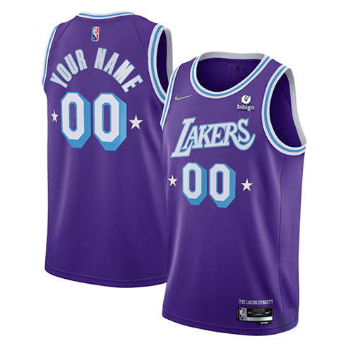 Men's Los Angeles Lakers 2021/22 City Edition Active Player Purple Stitched Basketball Jersey