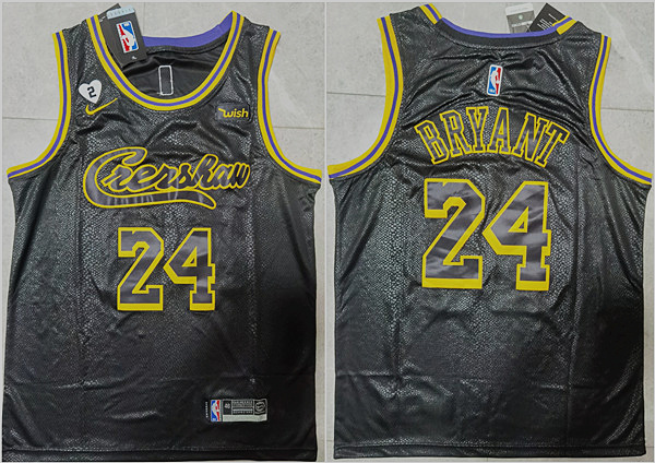 Men's Los Angeles Lakers #24 Kobe Bryant Black Stitched Jersey - Click Image to Close