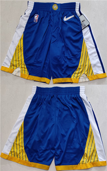 Men's Golden State Warriors Blue/Gold Shorts(Run Small) - Click Image to Close