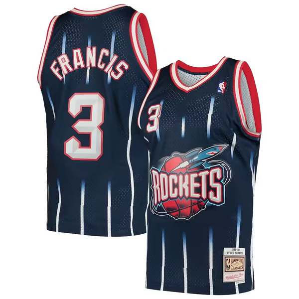 Men's Houston Rockets #3 Steve Francis Navy 1999-2000 Mitchell & Ness Hardwood Classics Swingman Stitched Jersey