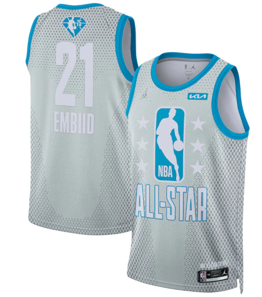 Men's 2022 All-Star #21 Joel Embiid Gray Stitched Basketball Jersey