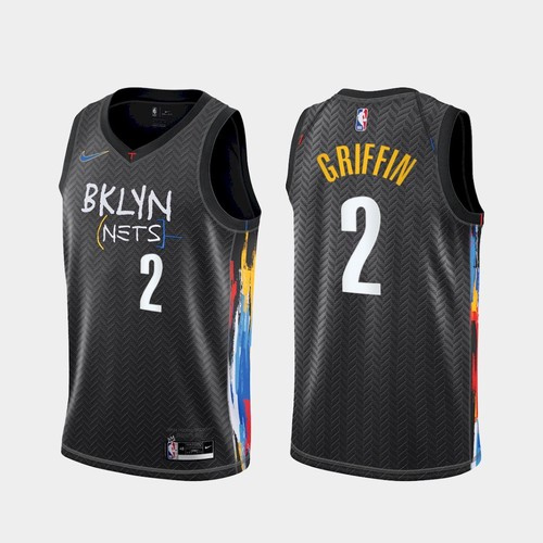 Men's Brooklyn Nets #2 Blake Griffin 2020 Black City Edition Stitched NBA Jersey - Click Image to Close