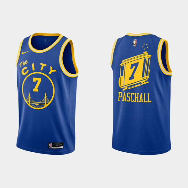 Men's Golden State Warriors #7 Eric Paschall 2020-21 Hardwood Classics Blue Stitched NBA Jersey