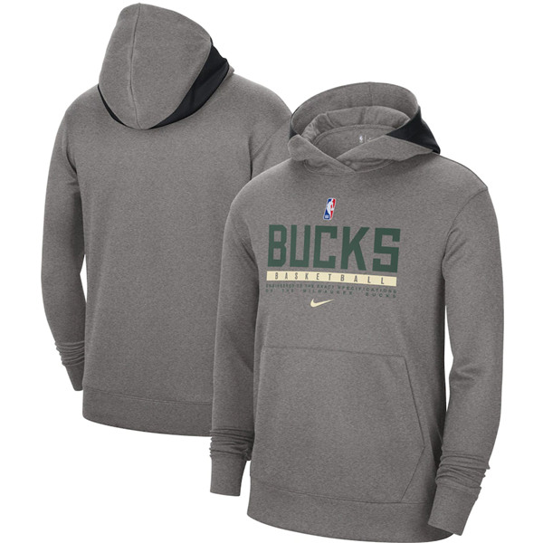 Men's Milwaukee Bucks 2021 Gray Pullover Hoodie