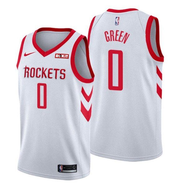 Men's Houston Rockets #0 Jalen Green White Association Edition Stitched Jersey