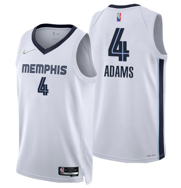 Men's Memphis Grizzlies #4 Steven Adams White 75th Anniversary Stitched Jersey