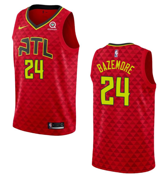 Men's Atlanta Hawks #24 Kent Bazemore Red Statement Edition Stitched Jersey