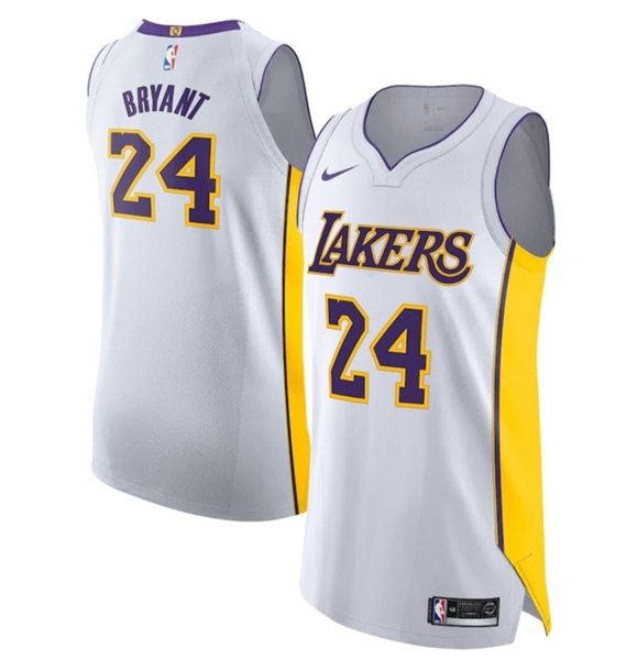 Men's Los Angeles Lakers #24 Kobe Bryant White Stitched Basketball Jersey - Click Image to Close