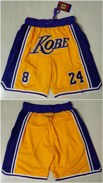 Men's Los Angeles Lakers Yellow Shorts (Run Small)