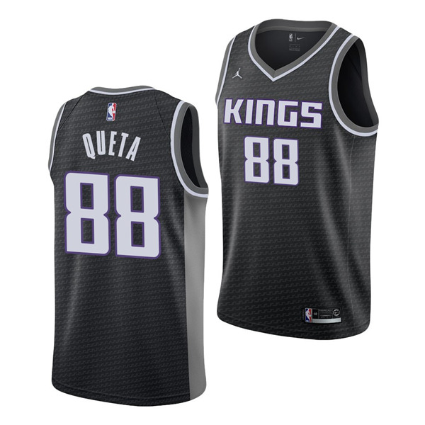 Men's Sacramento Kings #88 Neemias Queta Black Stitched Basketball Jersey