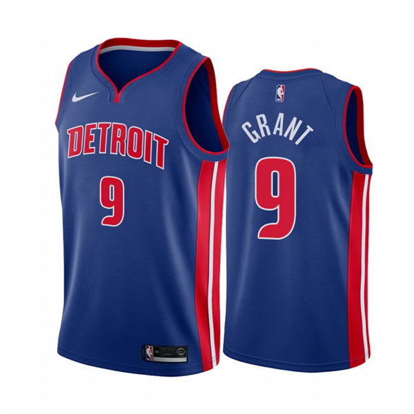 Men's Detroit Pistons #9 Jerami Grant Blue 2020-21 Stitched NBA Jersey