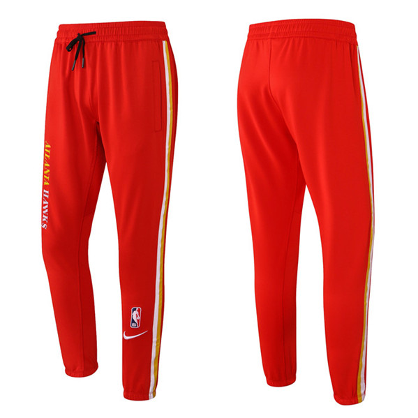 Men's Atlanta Hawks Red Performance Showtime Basketball Pants - Click Image to Close